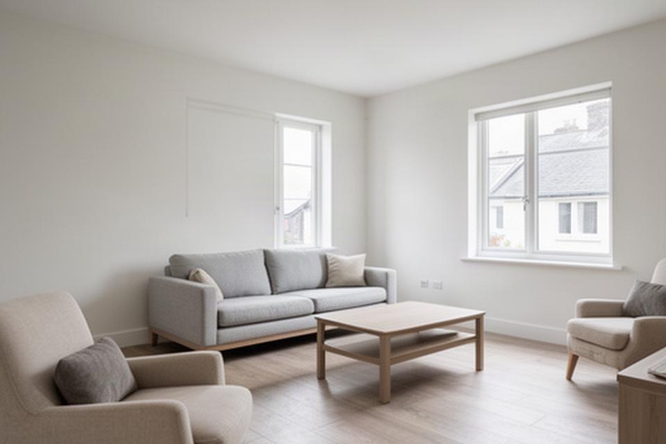 Woonkamer met neutrale wanden en weinig kleur voor een kleuradvies in Drunen