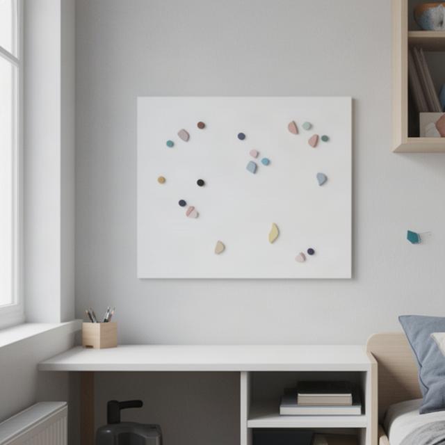 Magnetisch bord met planning aan de wand van een studentenkamer