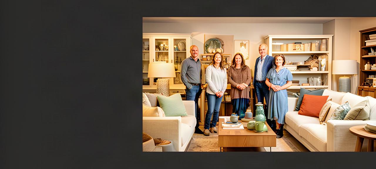 Het team van H&R Thuis bij een warme woonpresentatie in de winkel in Drunen